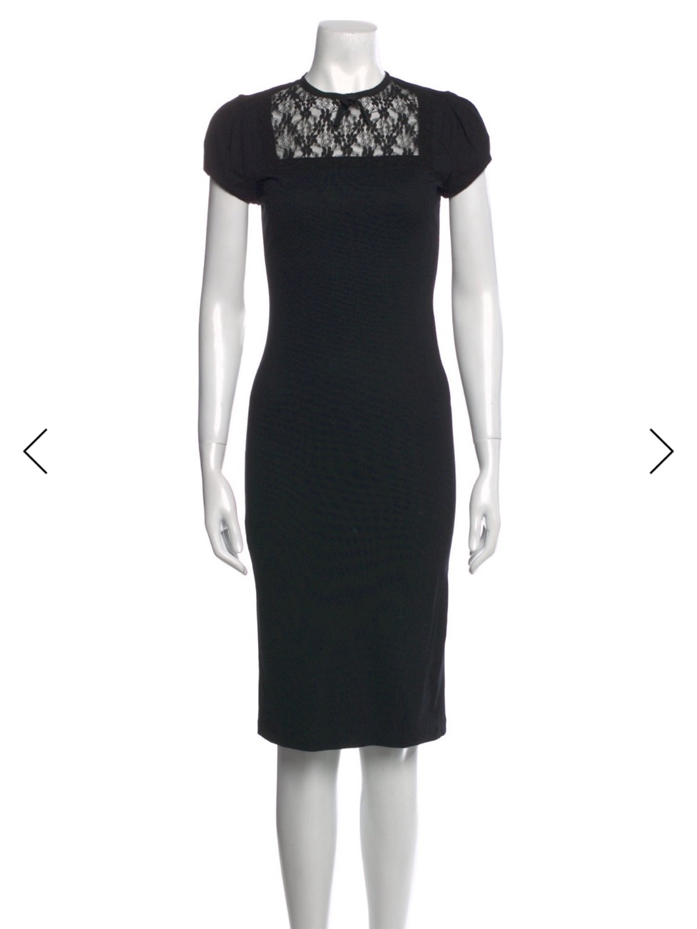 RED Valentino Black Lace Yoke Midi Dress